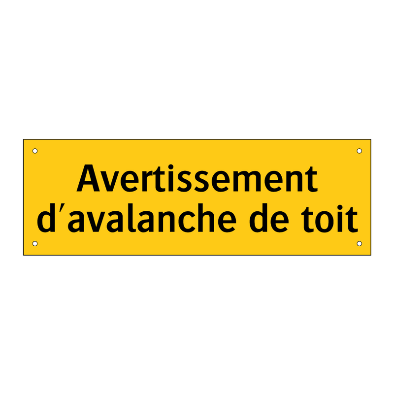 Avertissement d'avalanche de toit
