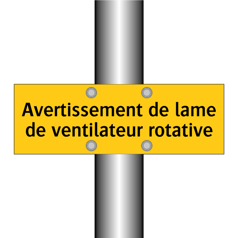 Avertissement de lame de ventilateur rotative