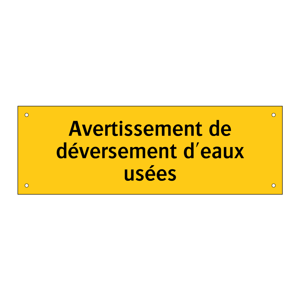 Avertissement de déversement d'eaux usées