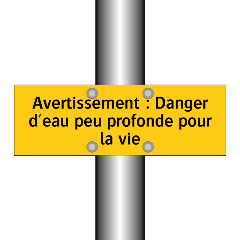 Avertissement : Danger d'eau peu profonde pour la vie