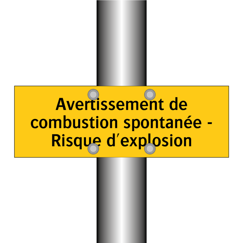 Avertissement de combustion spontanée - Risque d'explosion