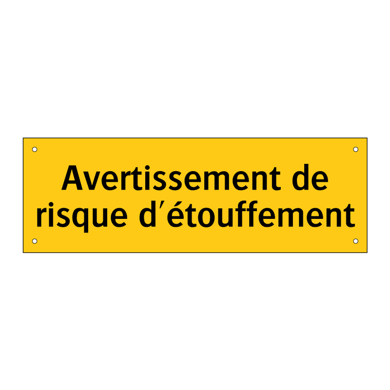 Avertissement de risque d'étouffement