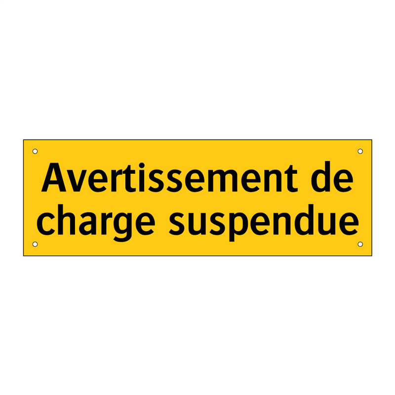 Avertissement de charge suspendue