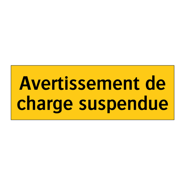 Avertissement de charge suspendue