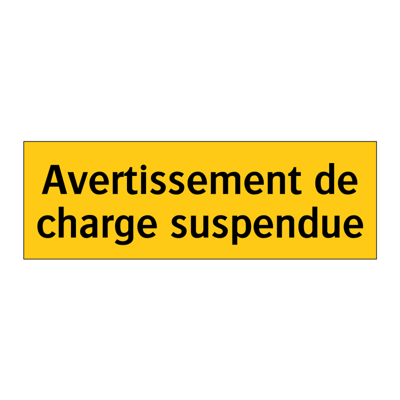 Avertissement de charge suspendue