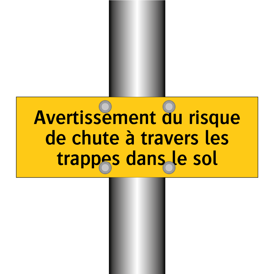 Avertissement du risque de chute à travers les trappes dans le sol