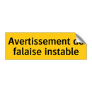 Avertissement de falaise instable