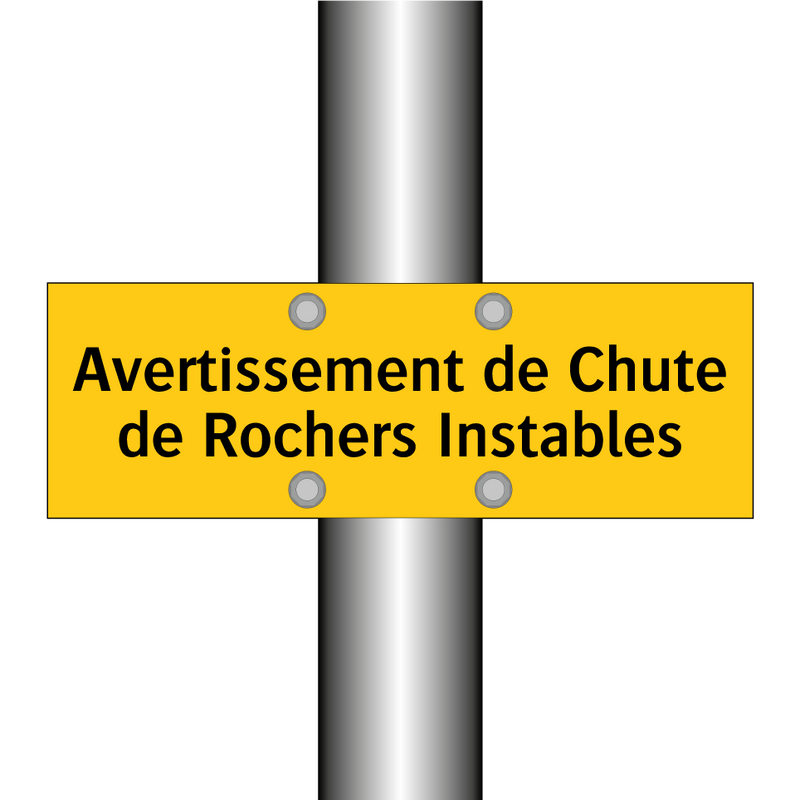 Avertissement de Chute de Rochers Instables