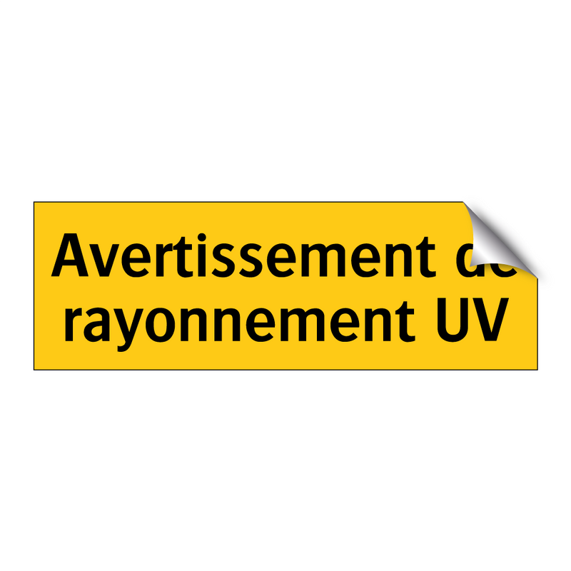 Avertissement de rayonnement UV
