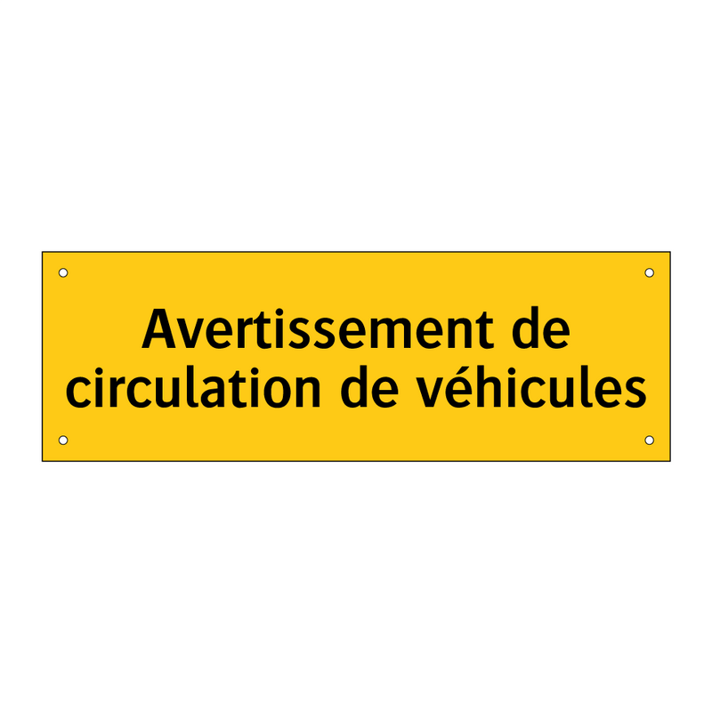 Avertissement de circulation de véhicules