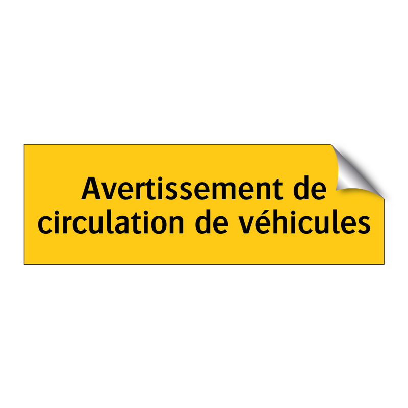 Avertissement de circulation de véhicules