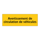 Avertissement de circulation de véhicules