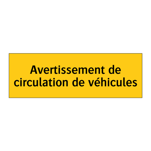 Avertissement de circulation de véhicules