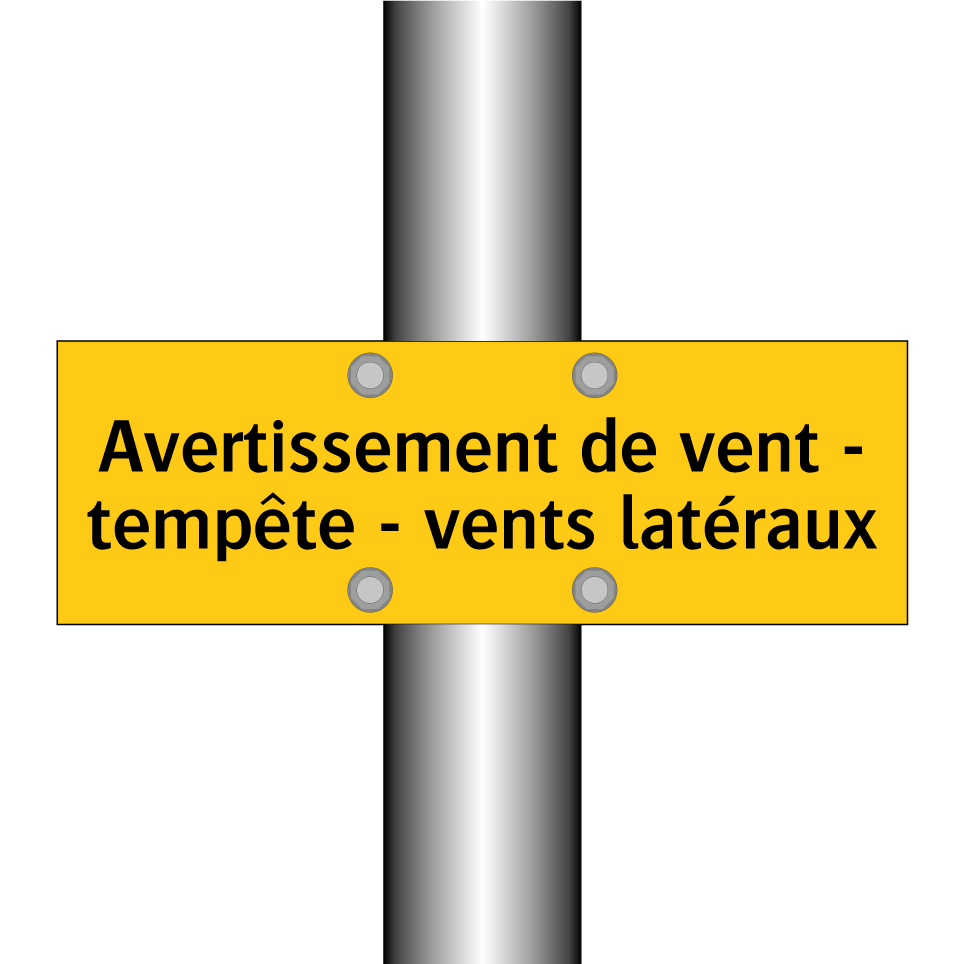 Avertissement de vent - tempête - vents latéraux