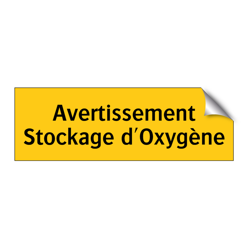 Avertissement Stockage d'Oxygène