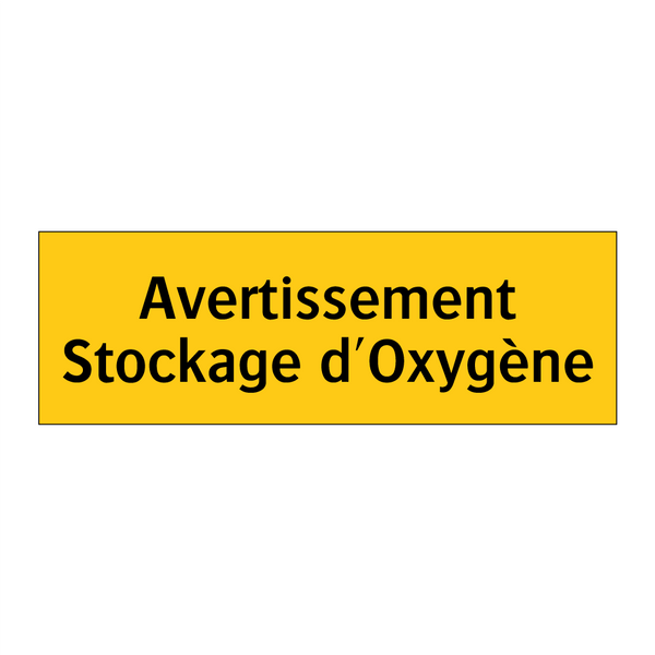 Avertissement Stockage d'Oxygène