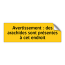 Avertissement : des arachides sont présentes à cet endroit