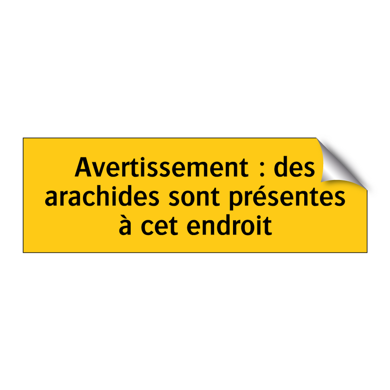 Avertissement : des arachides sont présentes à cet endroit
