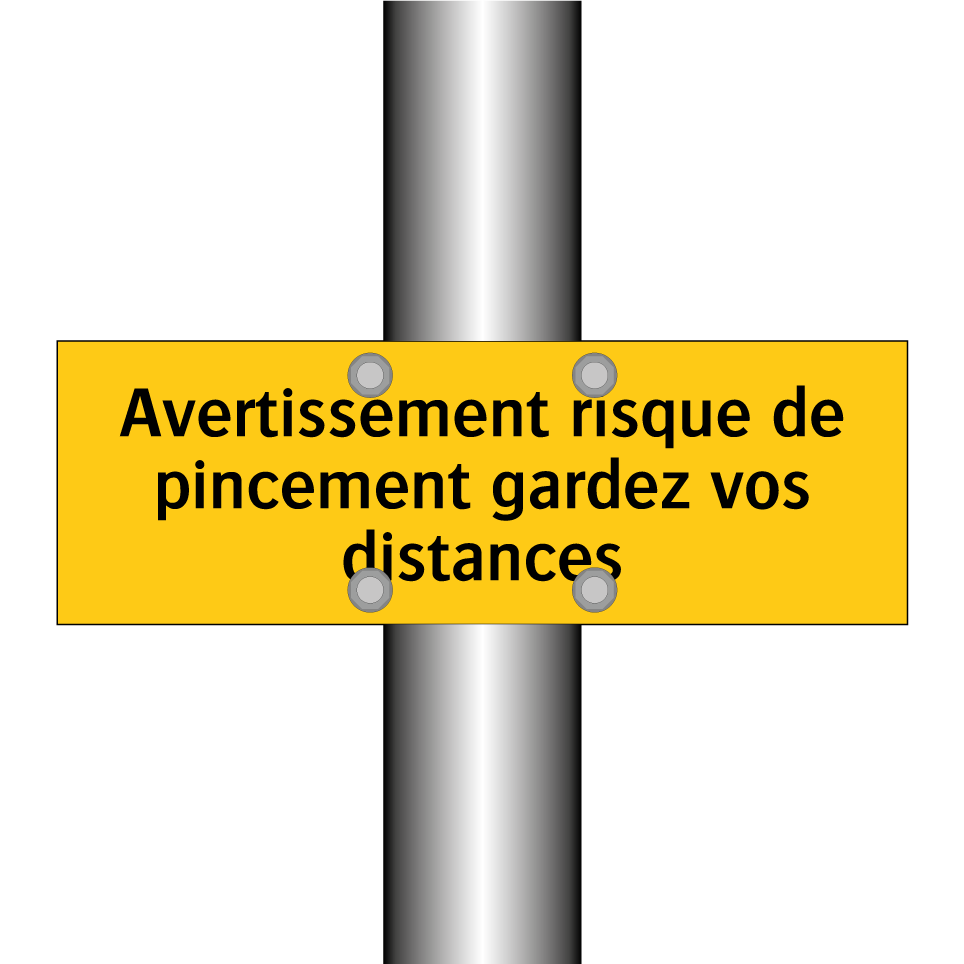Avertissement risque de pincement gardez vos distances