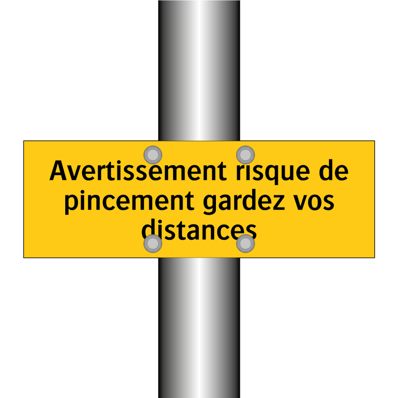 Avertissement risque de pincement gardez vos distances