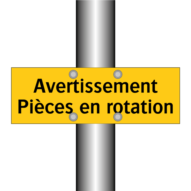 Avertissement Pièces en rotation