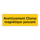 Avertissement Champ magnétique puissant