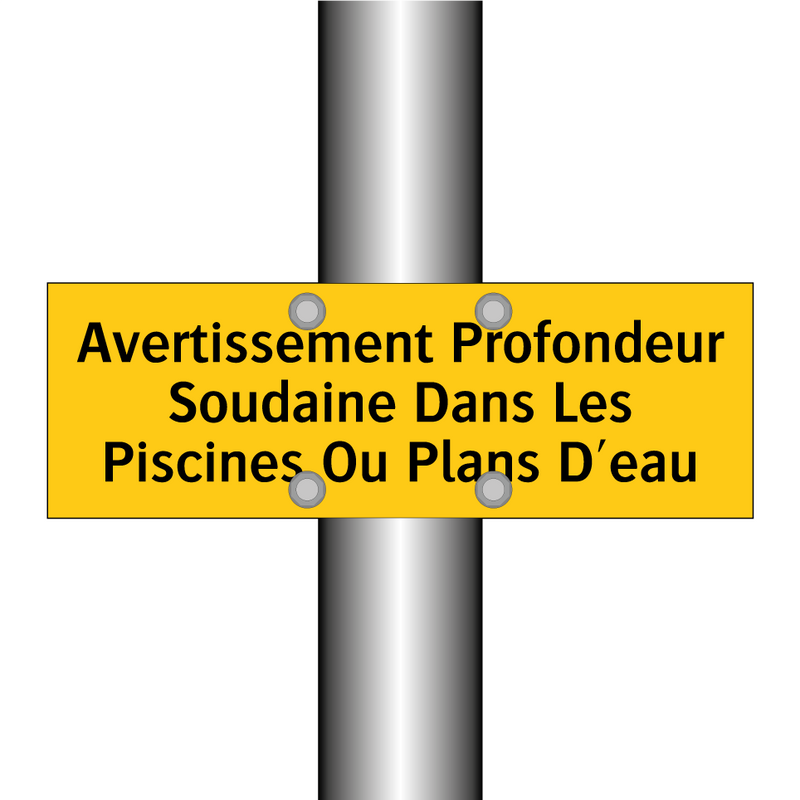 Avertissement Profondeur Soudaine Dans Les Piscines Ou Plans D'eau