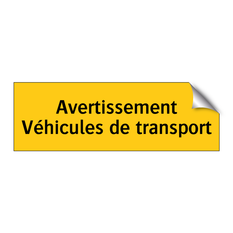 Avertissement Véhicules de transport