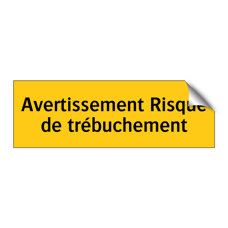 Avertissement Risque de trébuchement