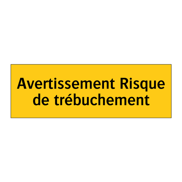 Avertissement Risque de trébuchement