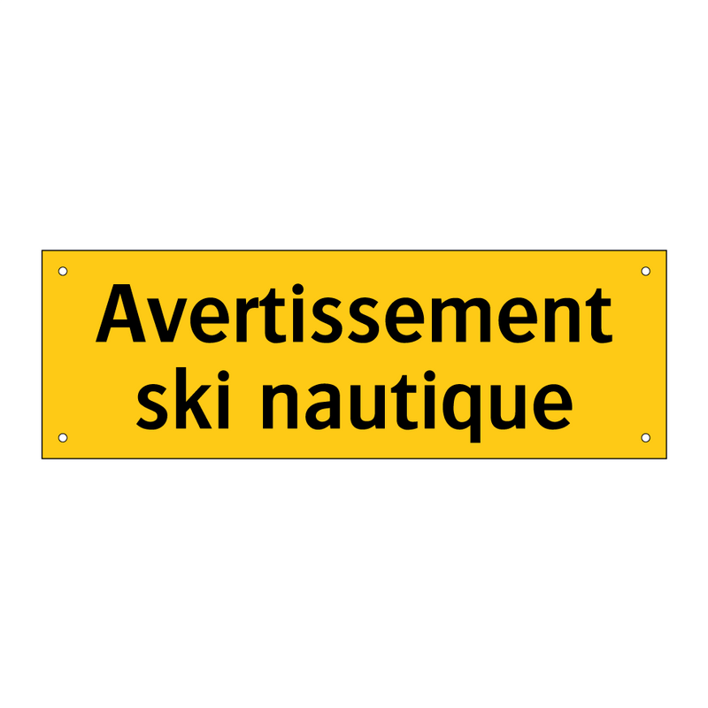 Avertissement ski nautique