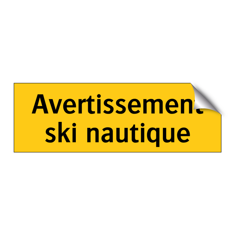 Avertissement ski nautique