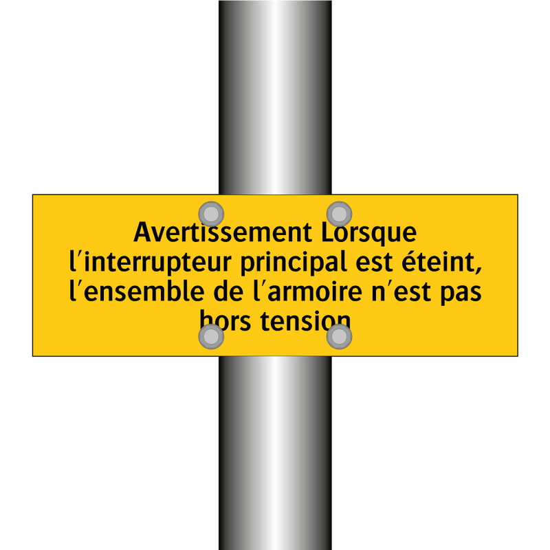Avertissement Lorsque l'interrupteur principal est éteint, l'ensemble de l'armoire n'est pas hors tension