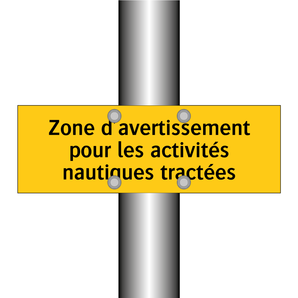 Zone d'avertissement pour les activités nautiques tractées