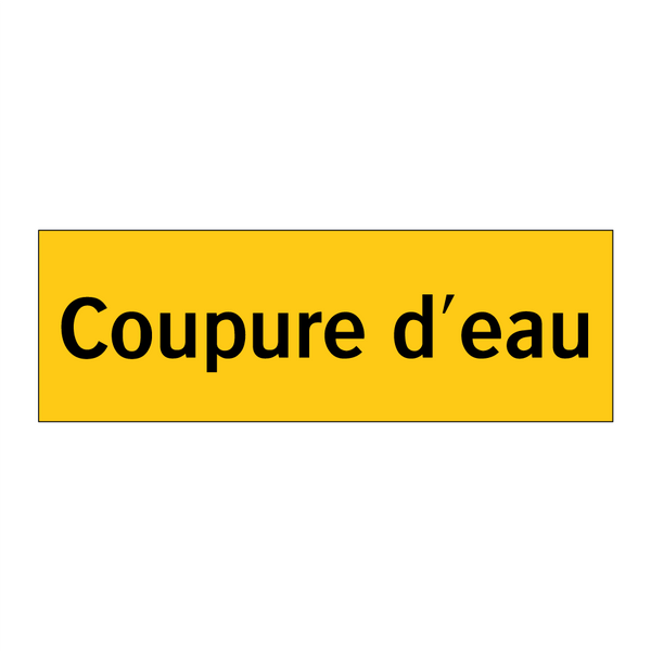 Coupure d'eau