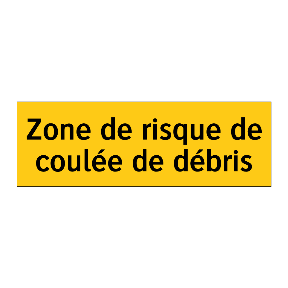 Zone de risque de coulée de débris
