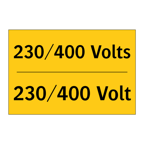 230/400 Volts - 230/400 Volt