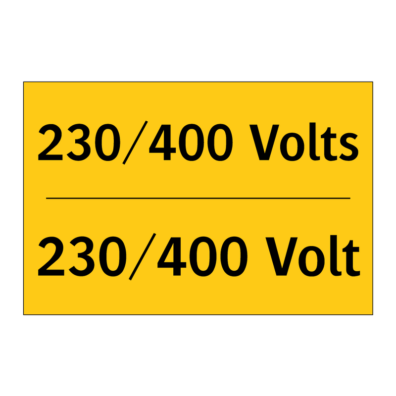 230/400 Volts - 230/400 Volt