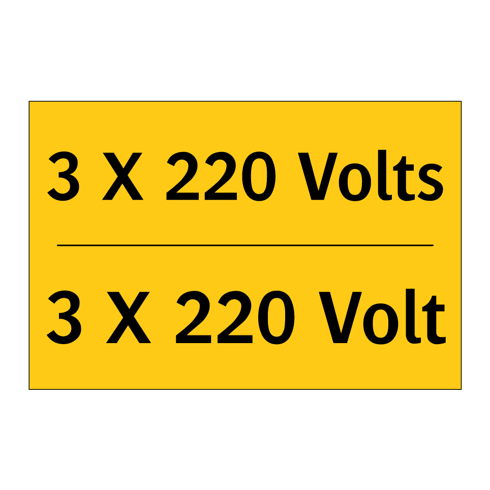 3 X 220 Volts - 3 X 220 Volt