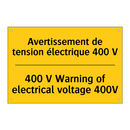 Avertissement de tension électrique  /.../ - 400 V Warning of electrical voltage  /.../
