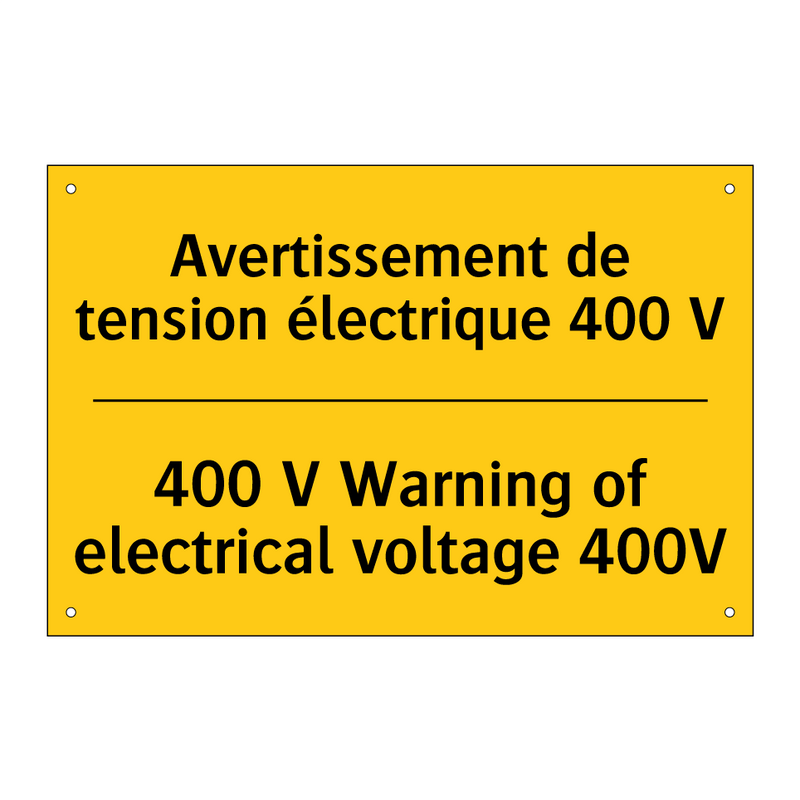 Avertissement de tension électrique  /.../ - 400 V Warning of electrical voltage  /.../