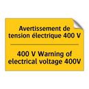 Avertissement de tension électrique  /.../ - 400 V Warning of electrical voltage  /.../
