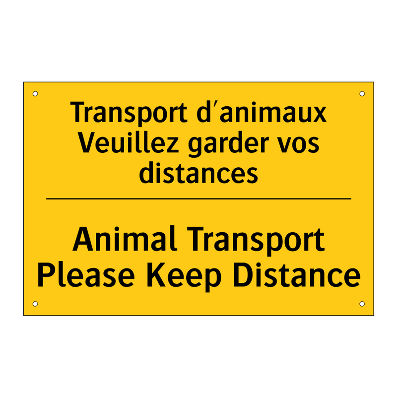 Transport d'animaux Veuillez garder  /.../ - Animal Transport Please Keep Distance /.../
