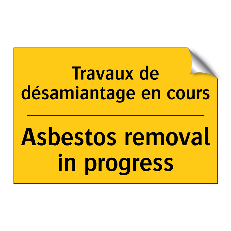 Travaux de désamiantage en cours /.../ - Asbestos removal in progress