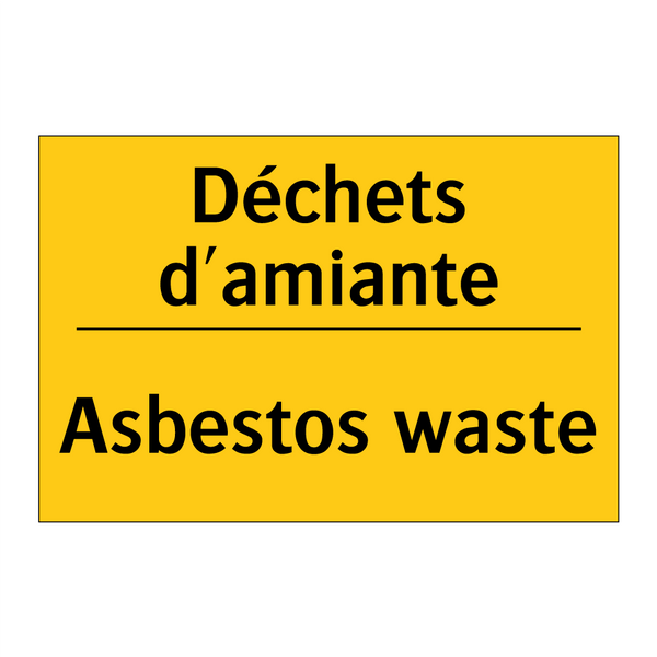 Déchets d'amiante - Asbestos waste