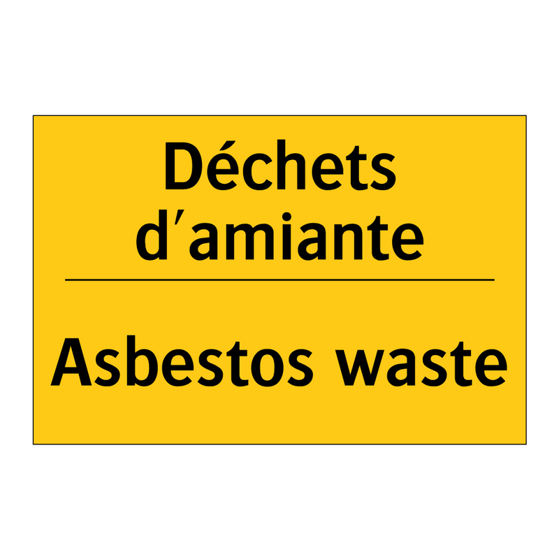 Déchets d'amiante - Asbestos waste