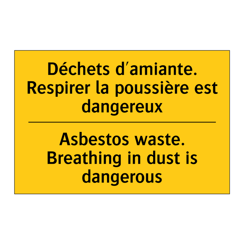 Déchets d'amiante. Respirer la  /.../ - Asbestos waste. Breathing in dust  /.../