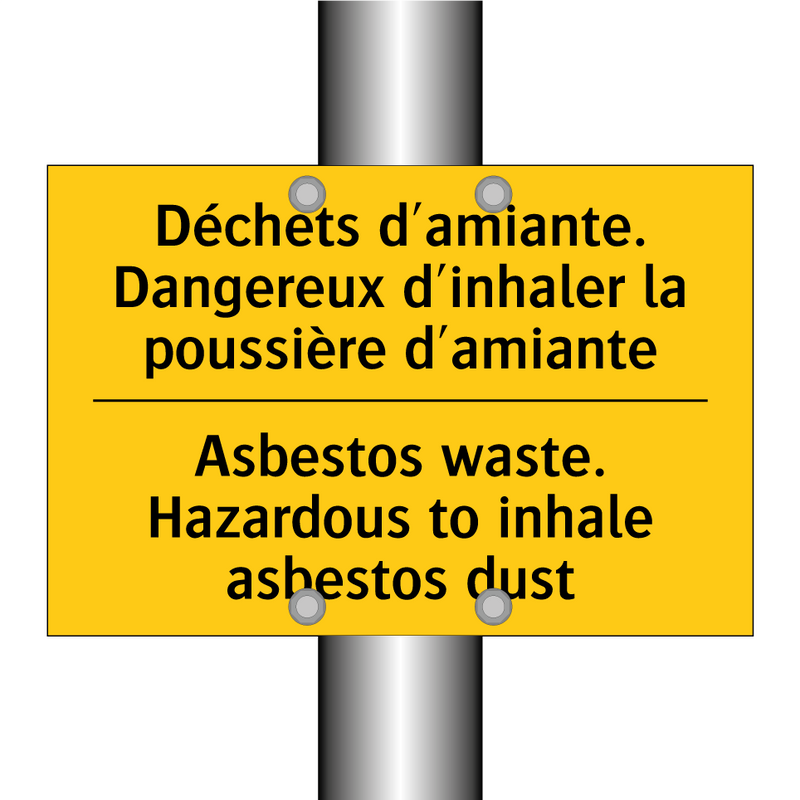 Déchets d'amiante. Dangereux d'inhaler  /.../ - Asbestos waste. Hazardous to inhale  /.../