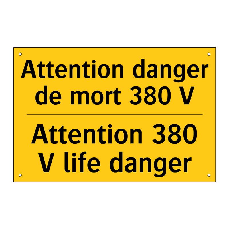 Attention danger de mort 380 V - Attention 380 V life danger