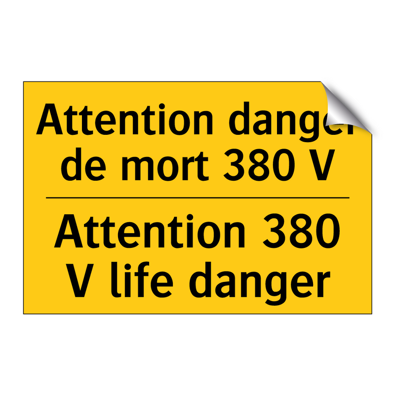 Attention danger de mort 380 V - Attention 380 V life danger
